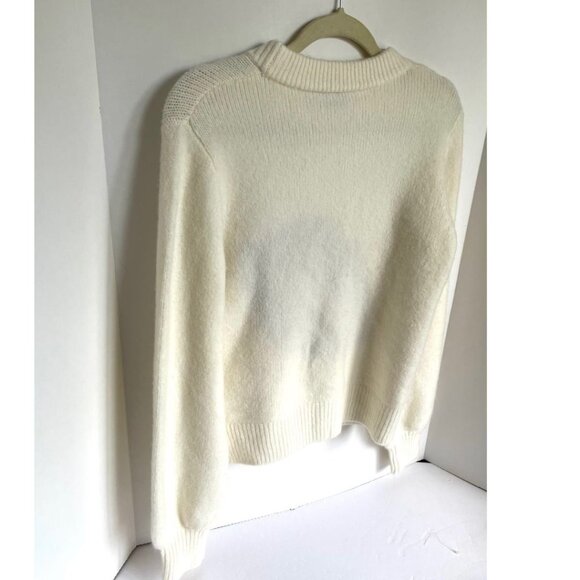 Kate Spade Cashmere Wool Sweater Womens large Ivory Sparkle Kiss Red Lip - Picture 6 of 8